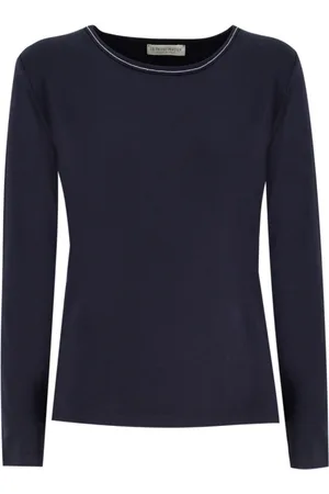 LE TRICOT PERUGIA Mujer, Camisetas, Azul, Talla: M