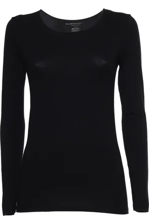 Majestic Mujer, Camisetas, Negro, Talla: S