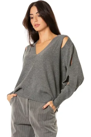 JIJIL Mujer, Jerseys, Gris, Talla: S