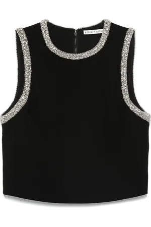 ALICE+OLIVIA Mujer, Camisetas, Negro, Talla: L