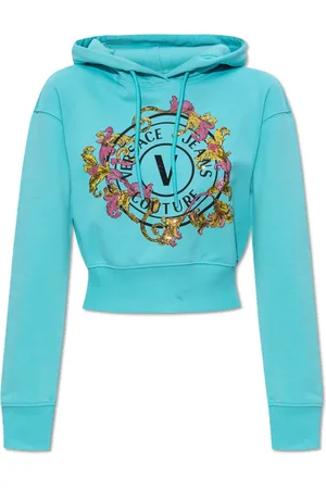 VERSACE Mujer, Sudaderas, Azul, Talla: L
