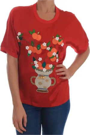 Dolce & Gabbana Mujer, Camisetas, Rojo, Talla: S