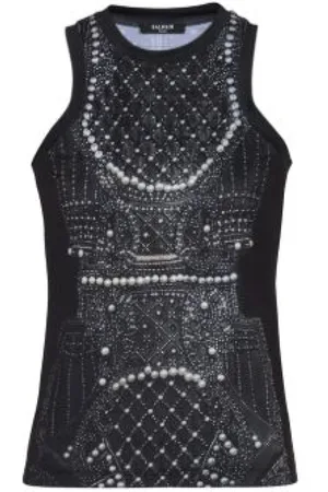 Balmain Mujer, Camisetas, Negro, Talla: M