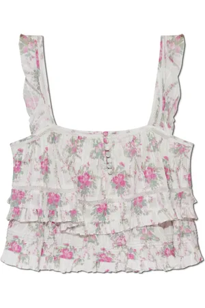 LOVESHACKFANCY Mujer, Camisetas, Blanco, Talla: M