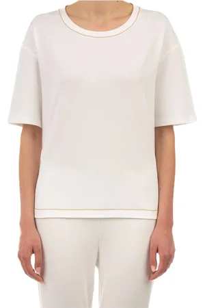 LE TRICOT PERUGIA Mujer, Camisetas, Blanco, Talla: M