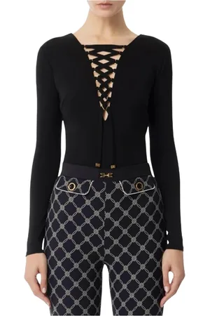 Elisabetta Franchi Mujer, Camisetas, Negro, Talla: L