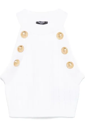 Balmain Mujer, Camisetas, Blanco, Talla: S