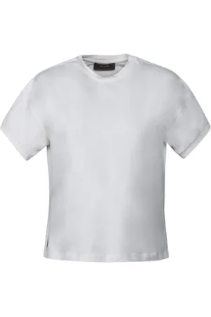 MOORER Mujer, Camisetas, Blanco, Talla: XS