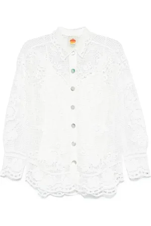 Farm Rio Mujer, Blusas y Camisas, Blanco, Talla: S