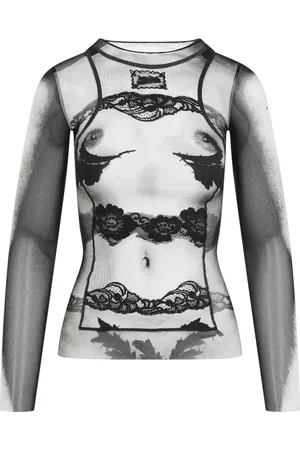 Jean Paul Gaultier Mujer, Camisetas, Negro, Talla: M
