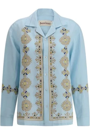 Baziszt Mujer, Blusas y Camisas, Azul, Talla: M