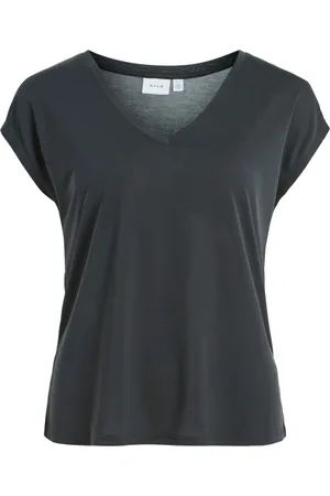 VILA Mujer, Camisetas, Negro, Talla: 2XL