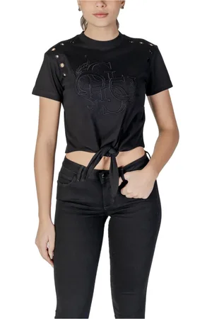 Guess Mujer, Camisetas, Negro, Talla: S