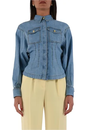 Elisabetta Franchi Mujer, Chaquetas, Azul, Talla: 2XL