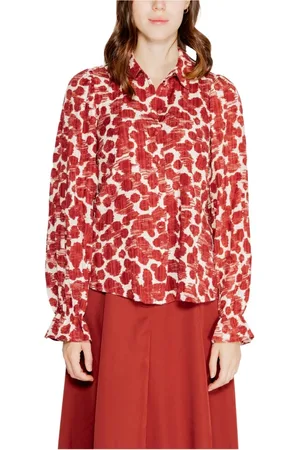 VERO MODA Mujer, Blusas y Camisas, Rojo, Talla: L