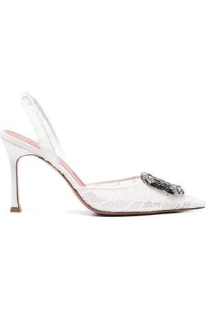 Amina Muaddi Mujer, Zapatos, Blanco, Talla: 35 EU