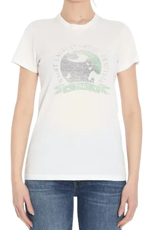 Saint Laurent Mujer, Camisetas, Blanco, Talla: XS