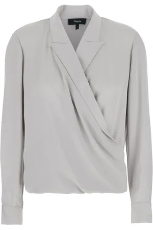 THEORY Mujer, Blusas y Camisas, Gris, Talla: L