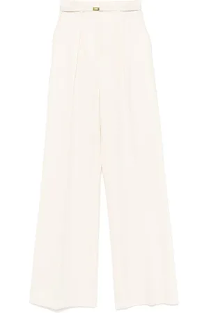 Elisabetta Franchi Mujer, Pantalones, Blanco, Talla: M