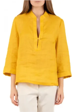 HANITA Mujer, Blusas y Camisas, Amarillo, Talla: M