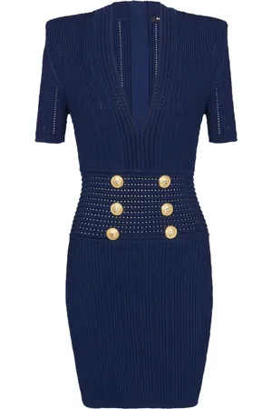 Balmain Mujer, Vestidos, Azul, Talla: XS