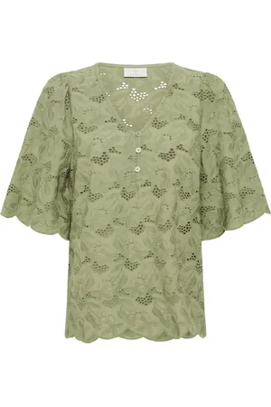 Kaffe Mujer, Blusas y Camisas, Verde, Talla: 3XL