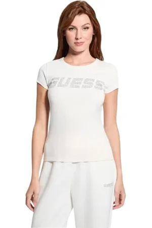 Guess Mujer, Camisetas, Blanco, Talla: M