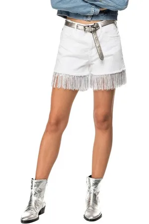 Replay Mujer, Pantalones cortos, Blanco, Talla: W25