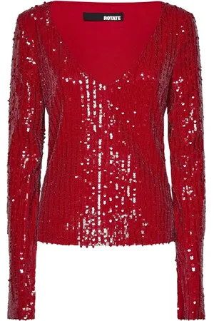 ROTATE Mujer, Blusas y Camisas, Rojo, Talla: S
