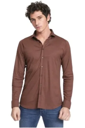 DESOTO Hombre, Camisas, Marrón, Talla: L