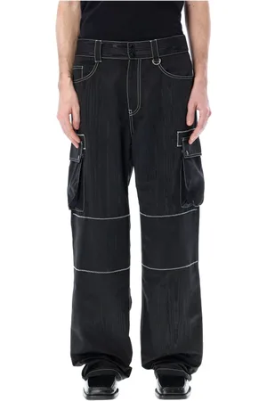 Marine Serre Hombre, Pantalones, Negro, Talla: L