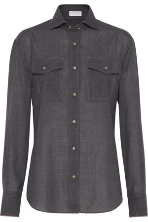 Brunello Cucinelli Mujer, Blusas y Camisas, Gris, Talla: XS