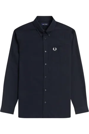 Fred Perry Hombre, Camisas, Azul, Talla: L