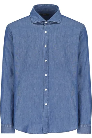 FAY Hombre, Camisas, Azul, Talla: L