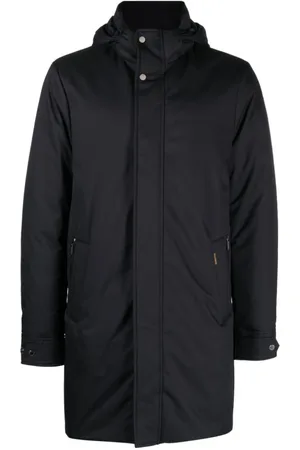 MOORER Hombre, Abrigos, Azul, Talla: M