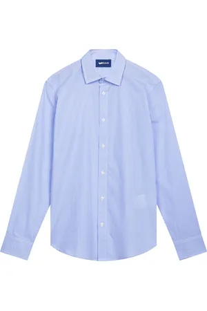 GAS Hombre, Camisas, Azul, Talla: L