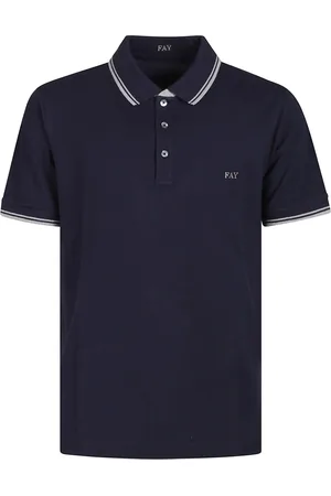 FAY Hombre, Camisetas, Azul, Talla: L