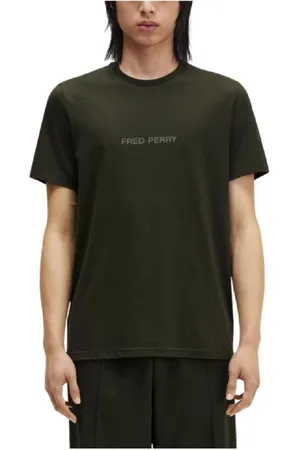Fred Perry Hombre, Camisetas, Verde, Talla: 2XL