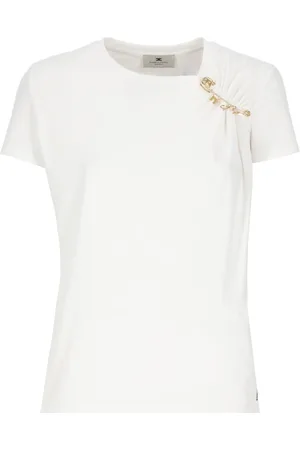 Elisabetta Franchi Mujer, Camisetas, Blanco, Talla: S