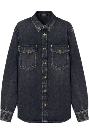 VERSACE Hombre, Camisas, Negro, Talla: L