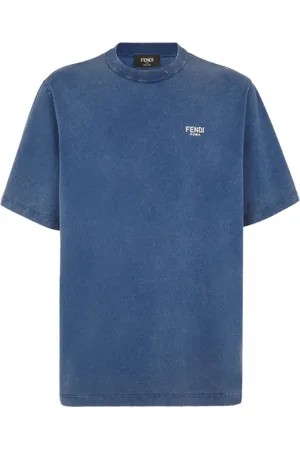 Fendi Hombre, Camisetas, Azul, Talla: M