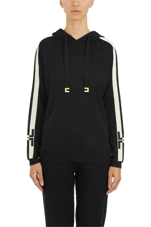 Elisabetta Franchi Mujer, Sudaderas, Negro, Talla: S