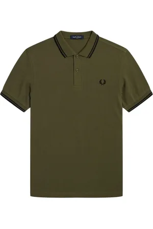 Fred Perry Hombre, Camisetas, Verde, Talla: S