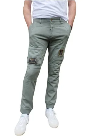 Aeronautica Militare Hombre, Pantalones, Verde, Talla: L