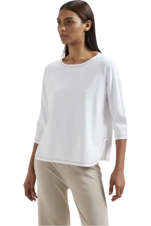 KANGRA CASHMERE Mujer, Camisetas, Blanco, Talla: L