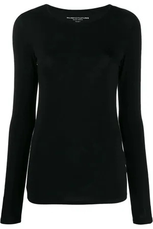 Majestic Mujer, Camisetas, Negro, Talla: M