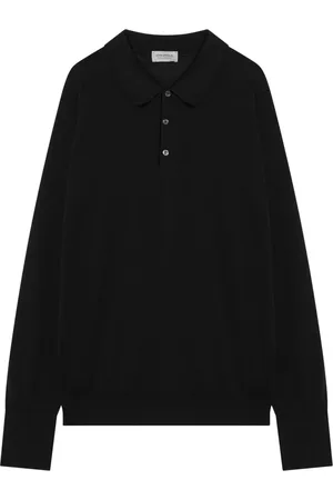 JOHN SMEDLEY Hombre, Camisetas, Negro, Talla: S