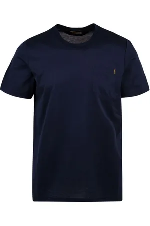 MOORER Hombre, Camisetas, Azul, Talla: M