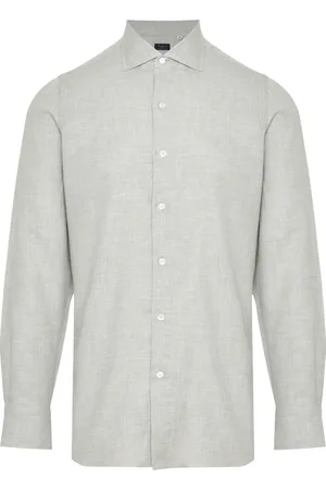 Finamore Hombre, Camisas, Gris, Talla: M