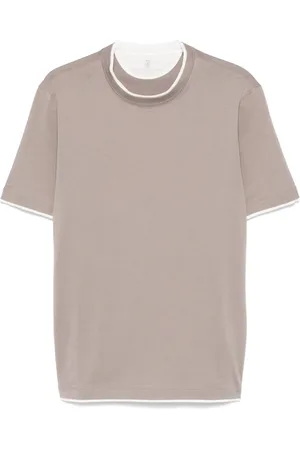 Brunello Cucinelli Hombre, Camisetas, Marrón, Talla: S